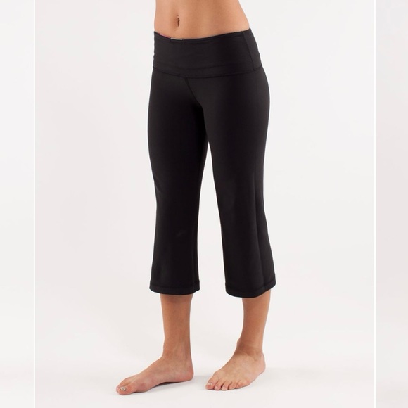 Reversible Groove Crop Yoga Pilates Workout Leggings Capris Lounge Pants - Picture 4 of 15